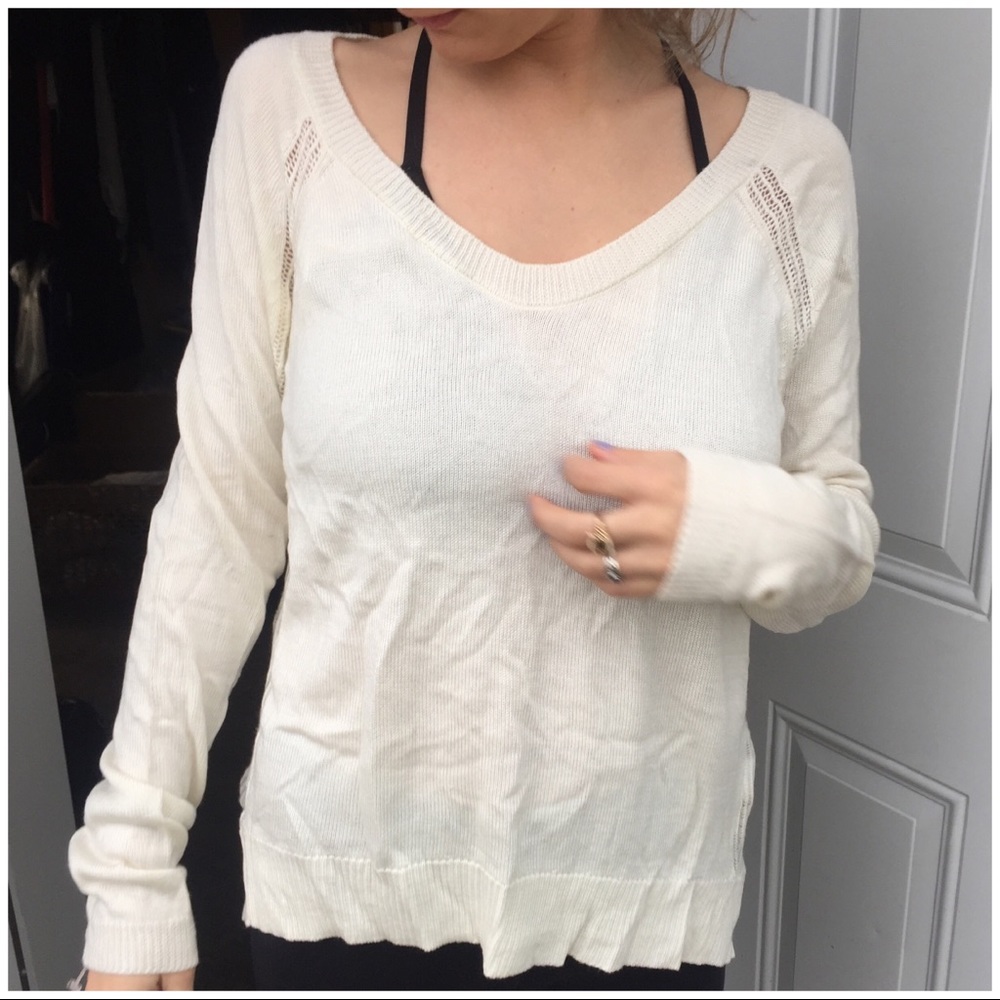 RACHEL ROY Ivory mesh knit Sweater - Picture 2 of 8